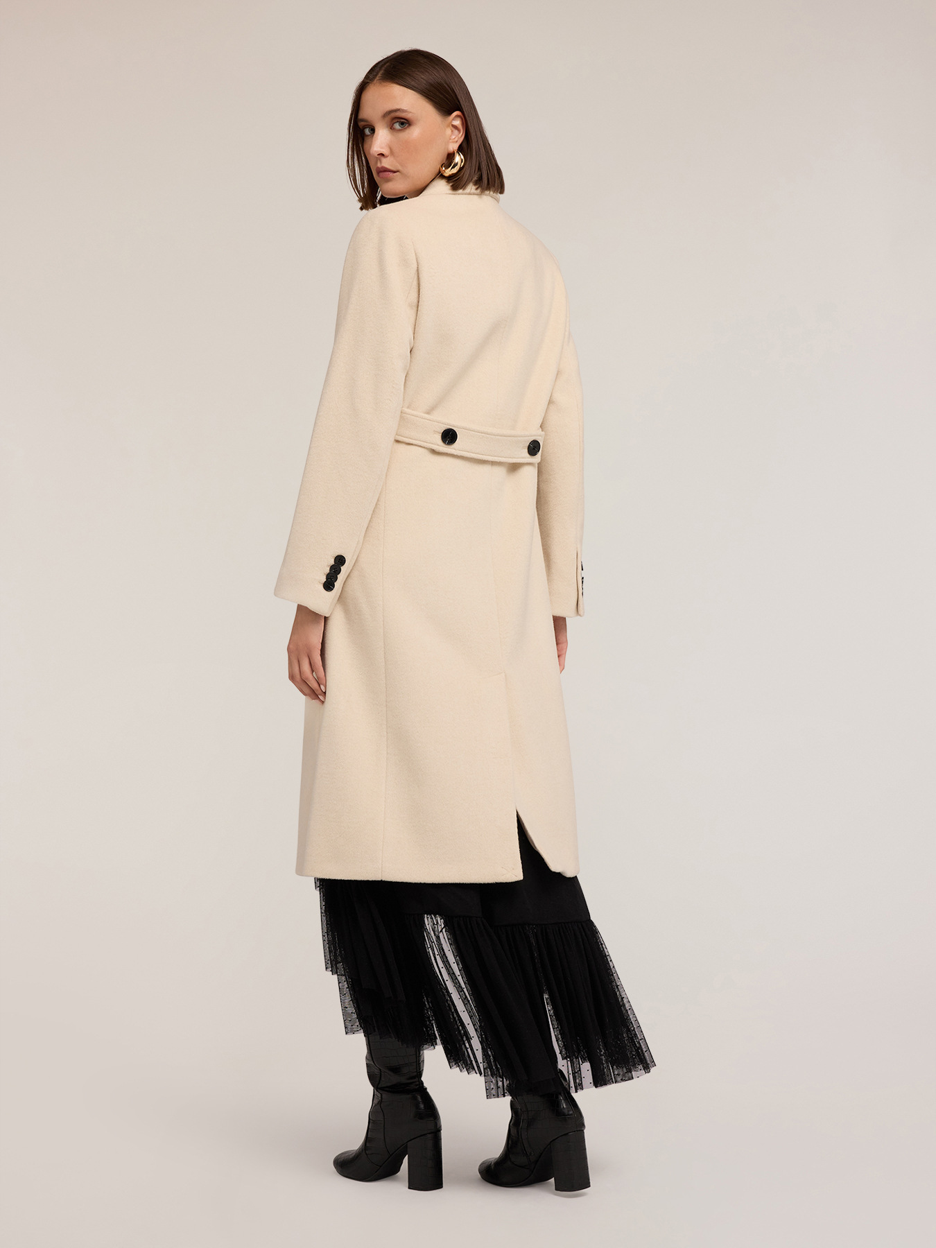 Cappotto doppiopetto in drap misto lana image number 1