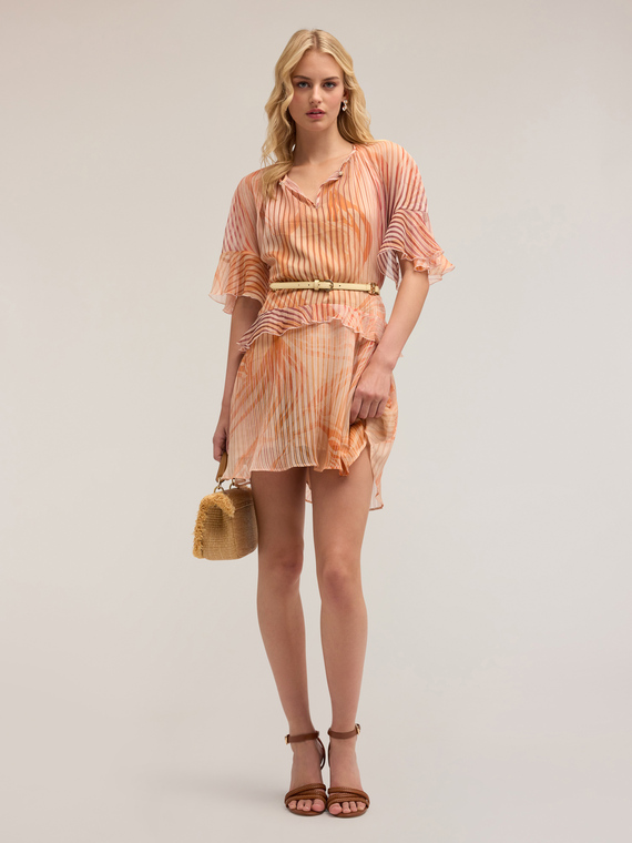 Vestito flare in fantasia con volant