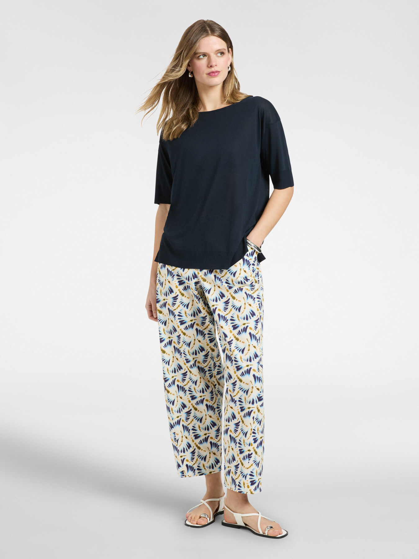 T-shirt in lyocell blend yarn image number 2