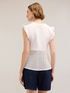 Sleeveless T-shirt with broderie anglaise insert image number 1