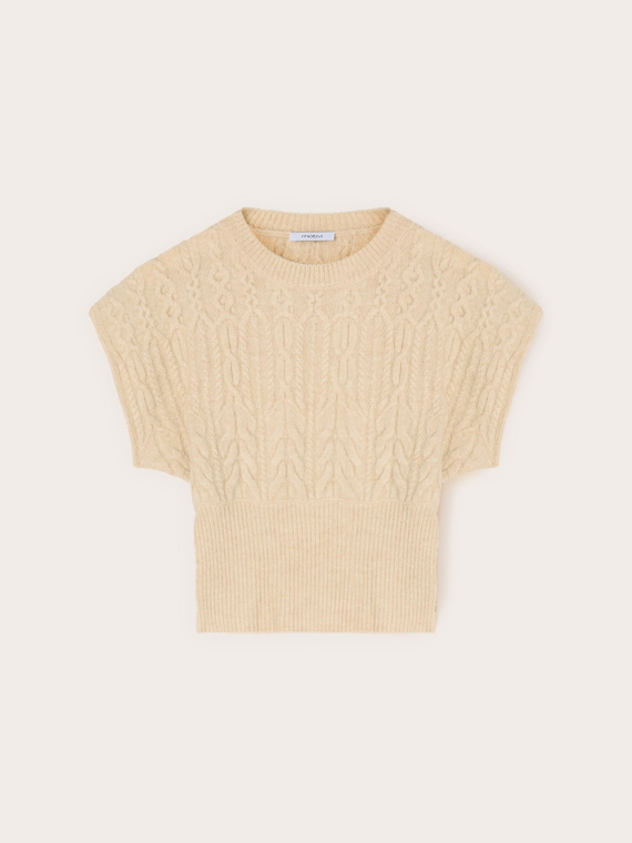 Maglia maniche a kimono a trecce