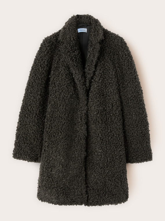 Manteau oversize en tissu bouclé