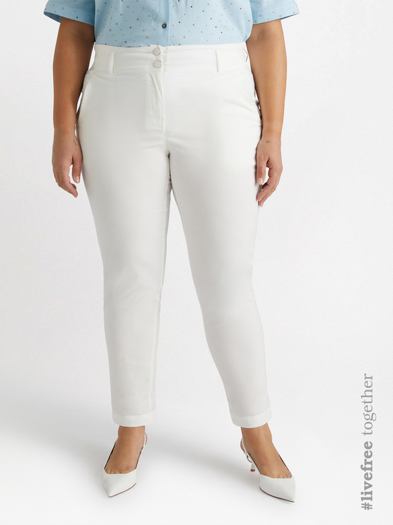 Pantaloni in cotone e lyocell stretch