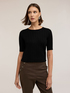 Maglia a coste con righe di strass image number 2