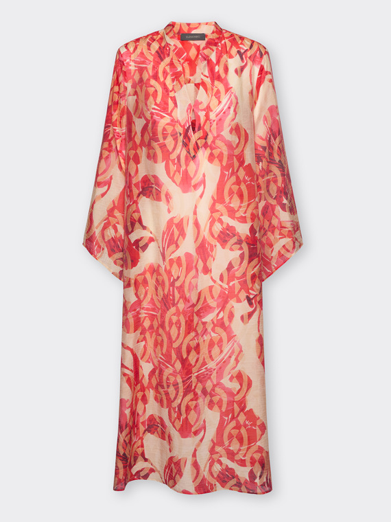 Langes bedrucktes Kleid