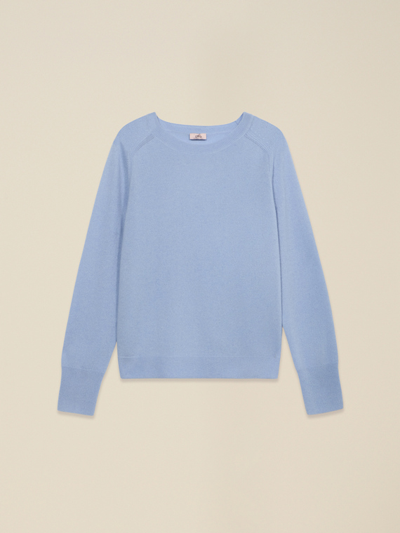 Maglia girocollo in puro cashmere