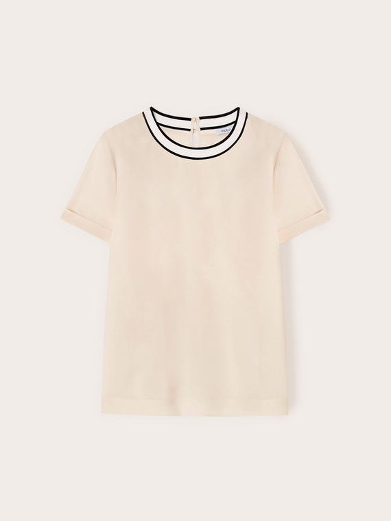 Jumper with knitted trim