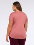 Zweistoffiges T-Shirt mit V-Ausschnitt image number 1