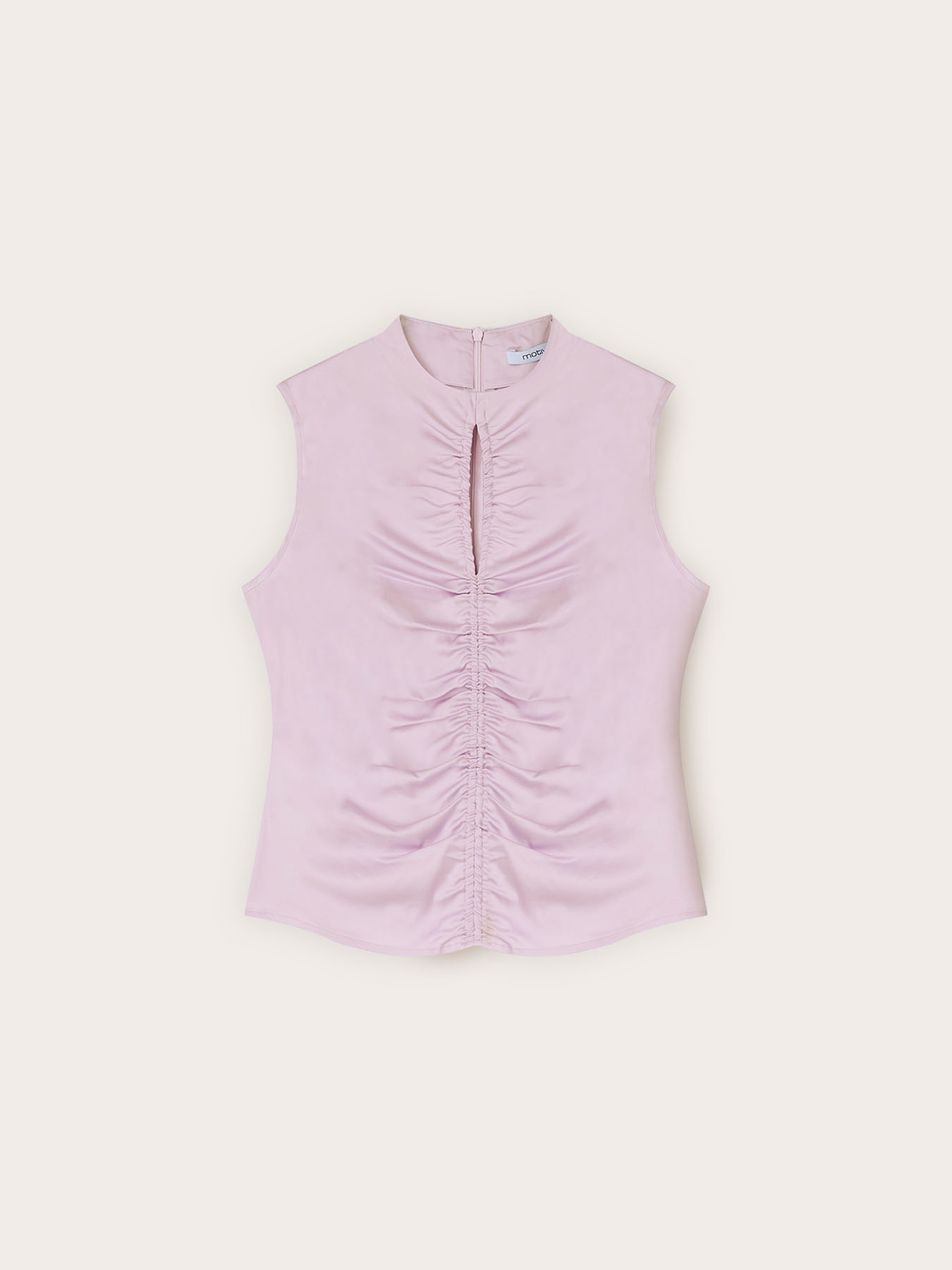 Satin blouse with gathering image number 4