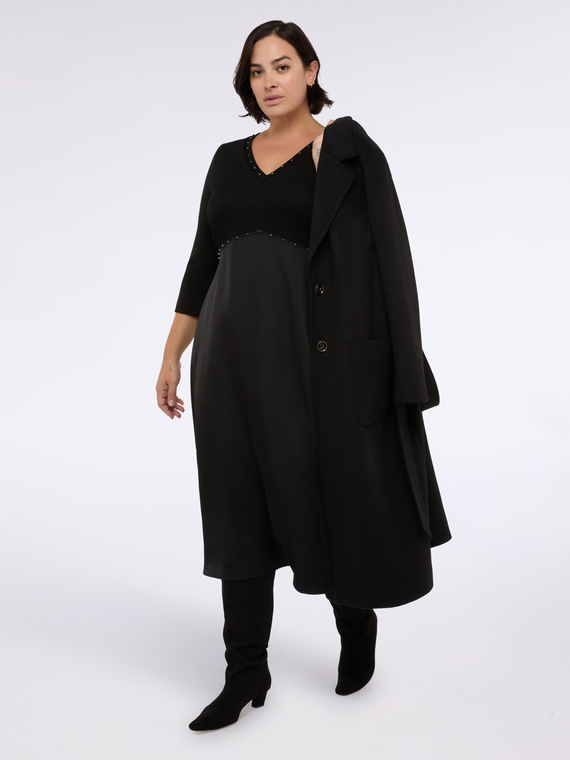 PRETTY hybrid dress with V-neckline