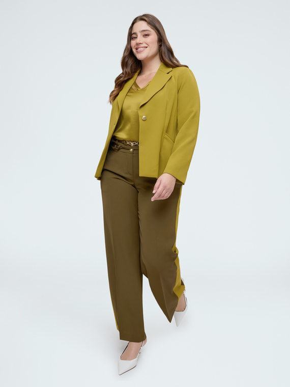Two-tone Wide Leg Trousers