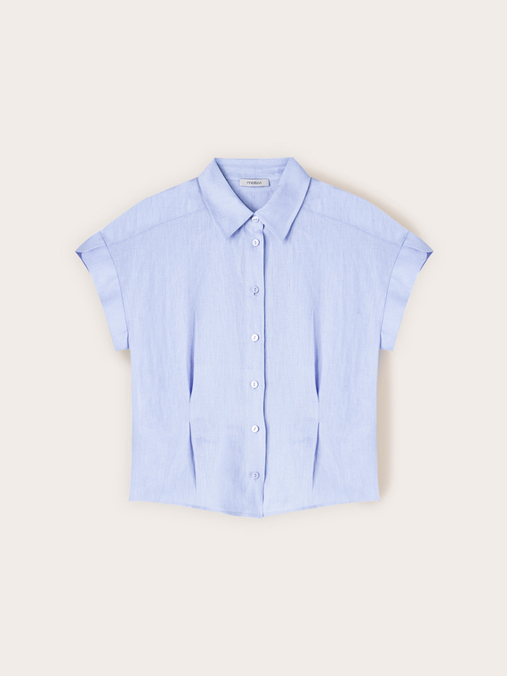 Linen shirt with pleats