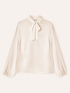 Georgette blouse with bow image number 4