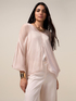 Shoulder-covering blouse in silk blend voile image number 4