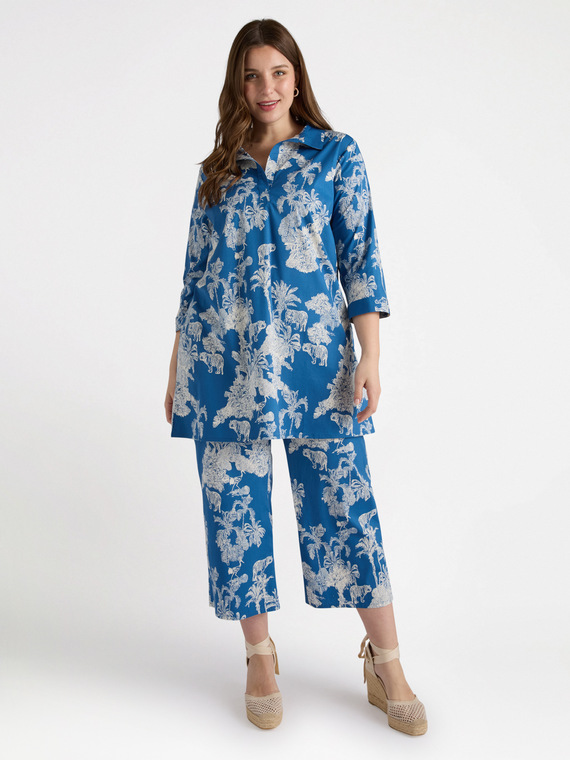 Loose jungle print trousers