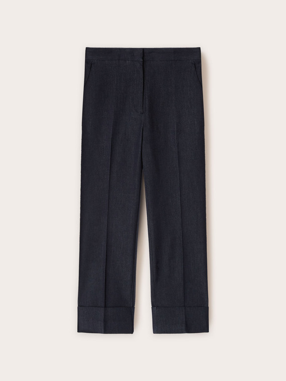Jeans sartoriale con risvolto