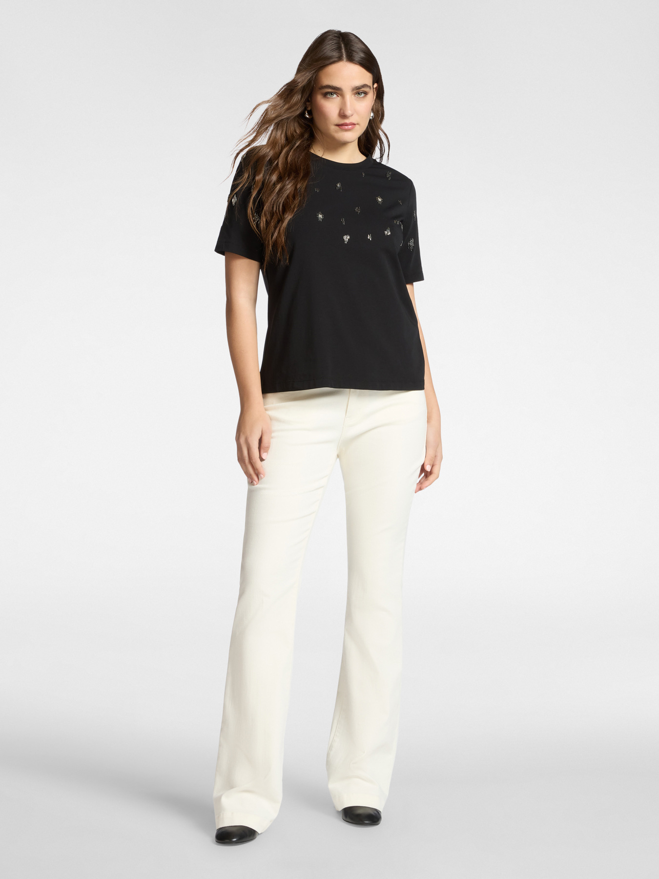 T-shirt in cotone con ricamo image number 2