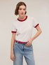 T-shirt con bordi in maglia image number 2