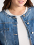 Denim-Blousonjacke mit Perlenstickerei image number 3