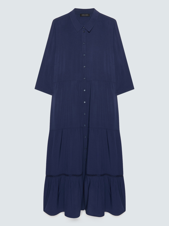 Langes Hemdblusenkleid aus Viskose