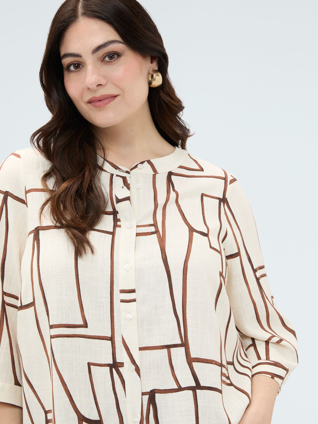 Bluse mit geometrischem Muster aus Viskose image number 2