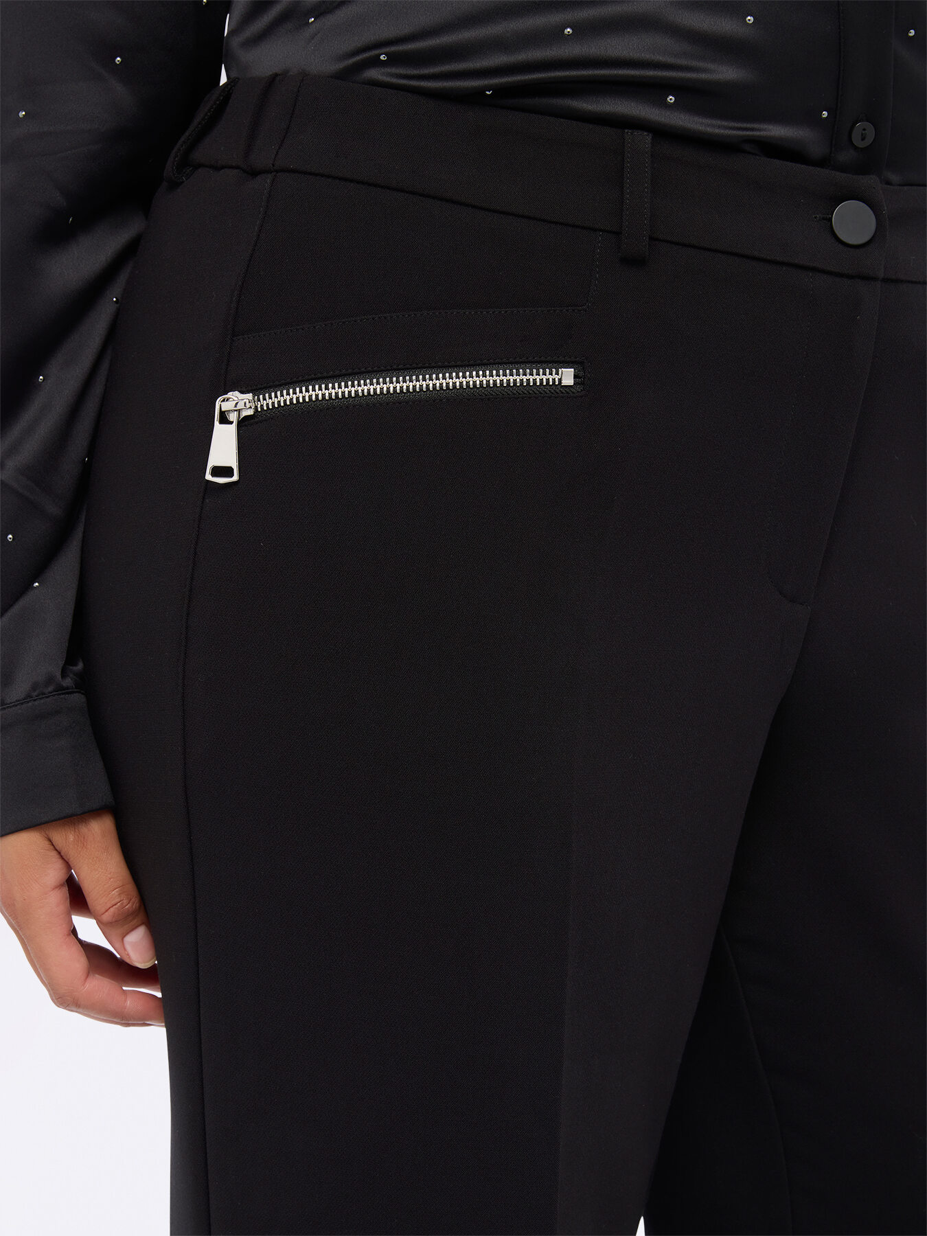 Wide Leg Pants with decorative zippers image number 2