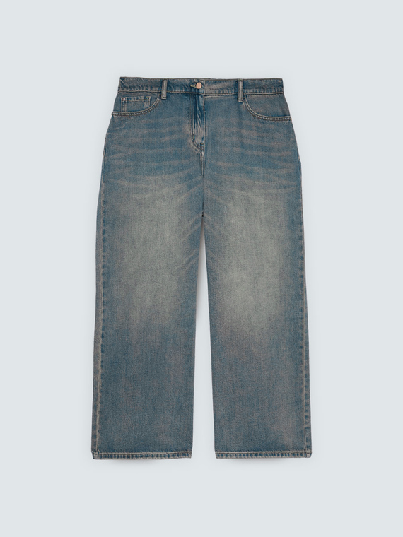 Jeans cropped lavado washed
