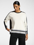 Pullover aus Viskosemischung mit gestreiften R&auml;ndern image number 0