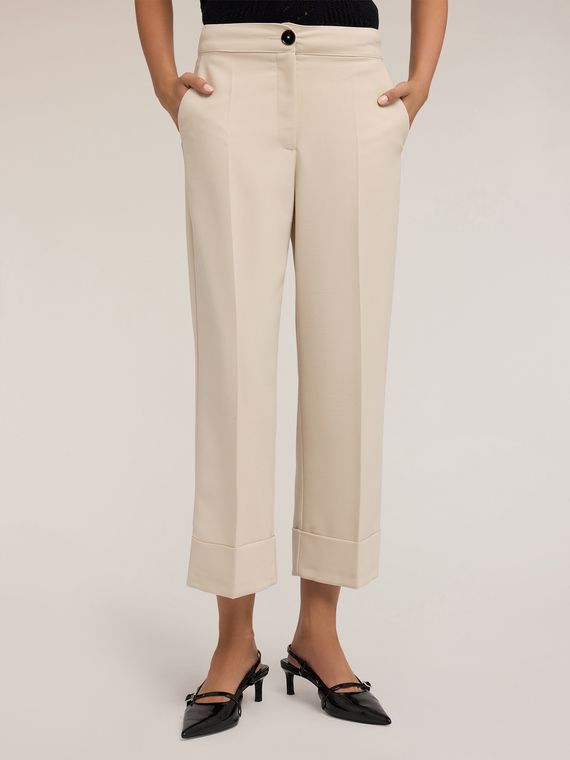 Cropped crepe trousers