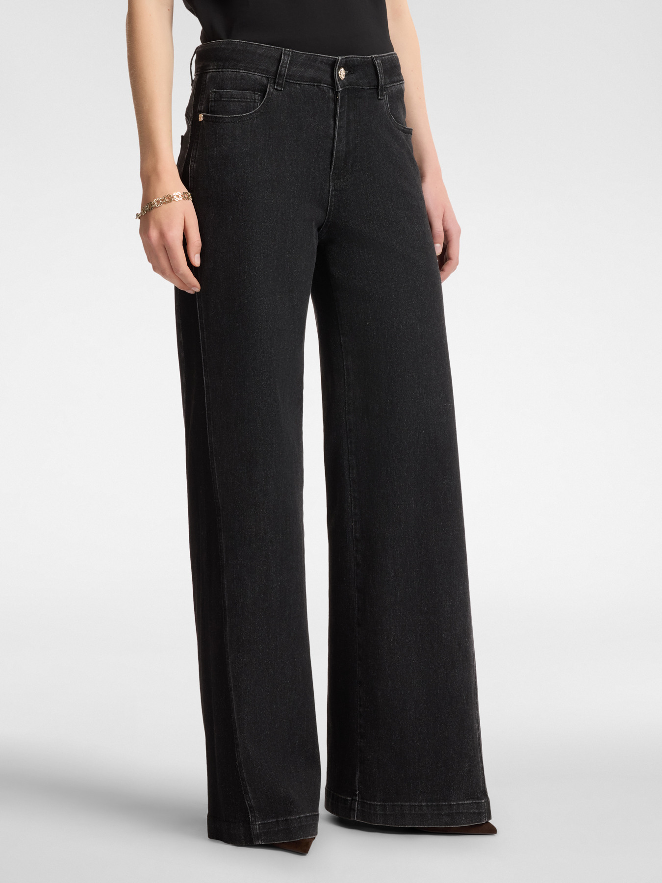 Flare jeans with side inserts image number 2