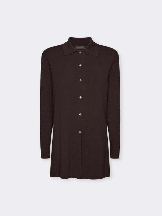 Cardigan long avec col