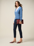 Skinny pants in cotton and Tencel with jewel button image number 0