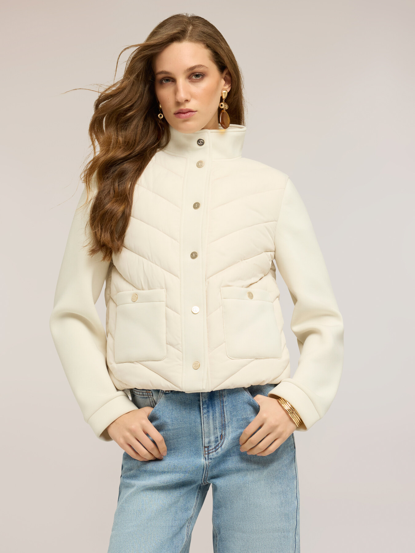Two-tone puffer jacket image number 2