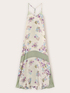 Long satin dress with print image number 4