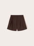 High-waisted linen blend shorts with pleats image number 4