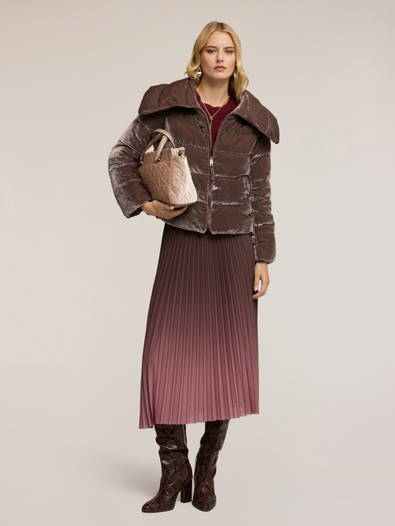 Piumino pesante in velluto trapuntato