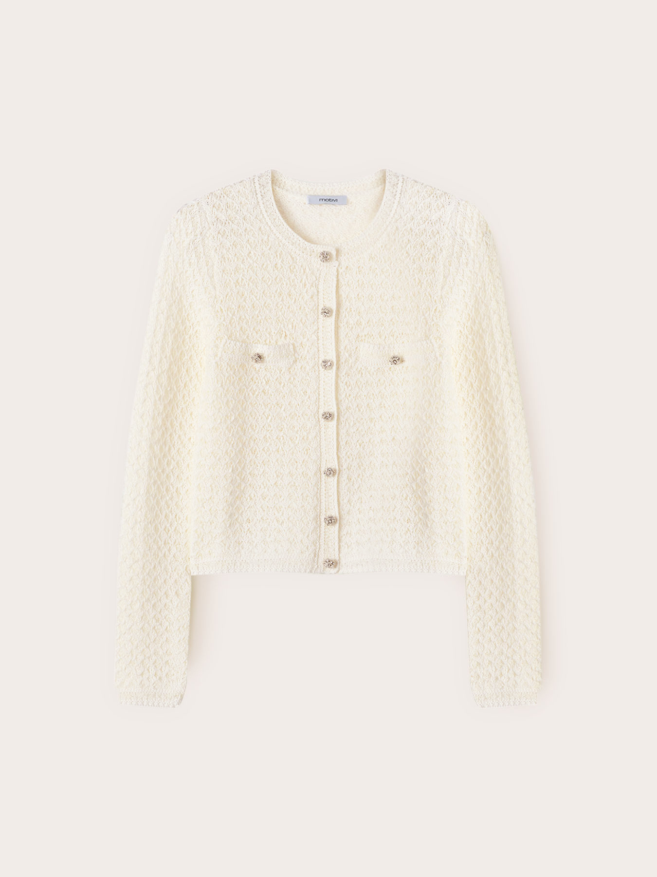 Openwork knit cardigan image number 4