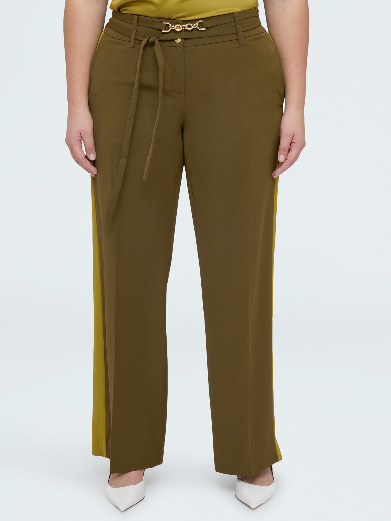 Zweifarbige Wide Leg Hose image number 2