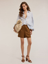 Gestreifte Lurex-Hemdbluse mit lockerer Passform image number 0