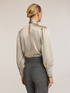 Blouse body en satin avec nœud au cou image number 1