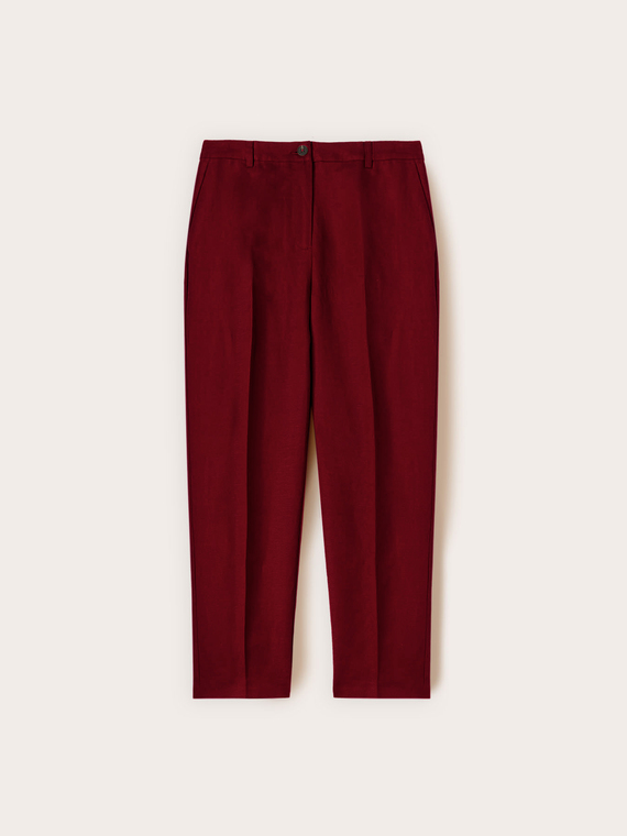 Pantaloni regular din amestec de in