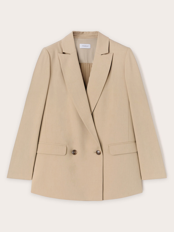 Blazer doppiopetto con plissé posteriore