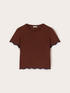 T-shirt with wavy and embroidered hems image number 4