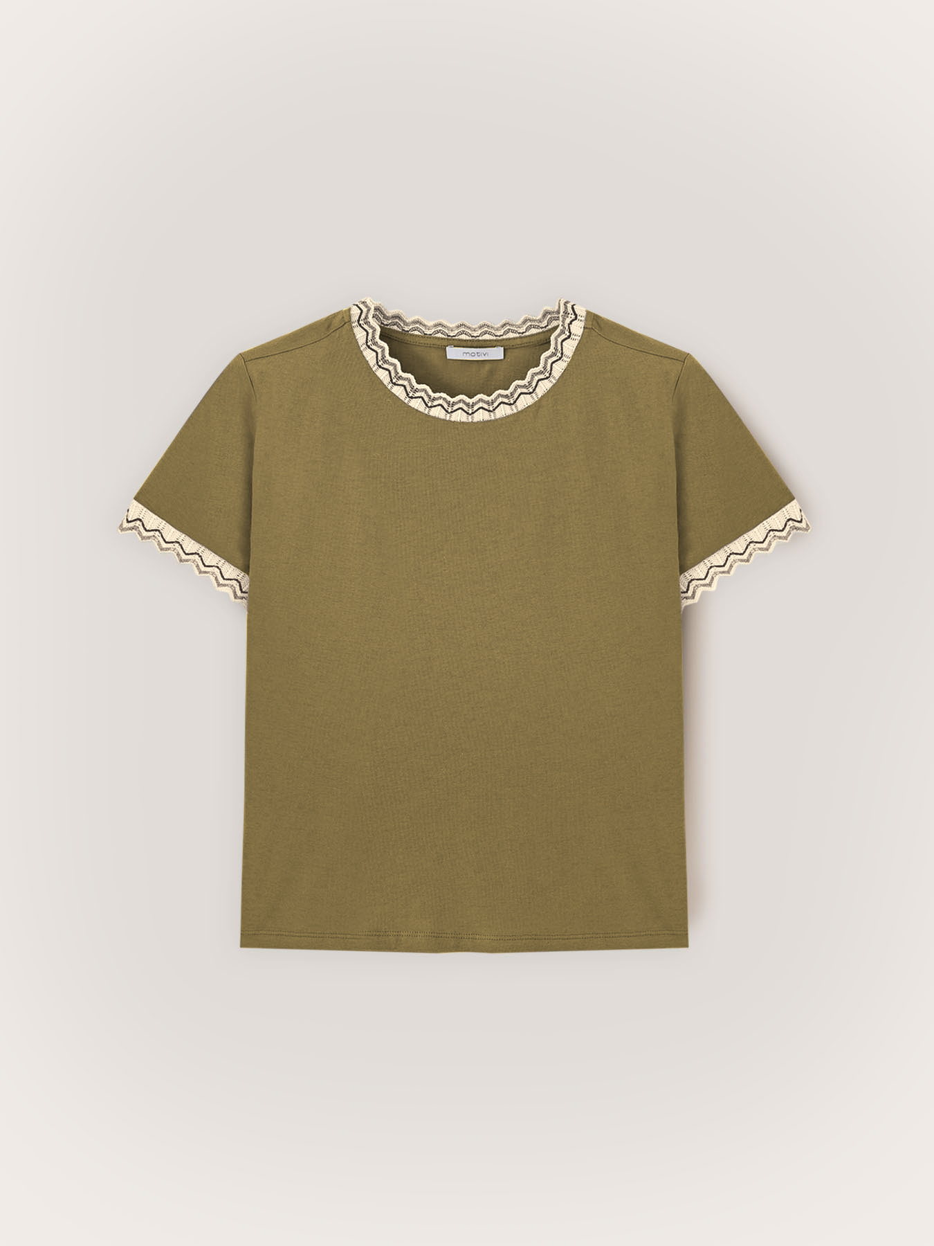 T-shirt with knitted edges image number 4