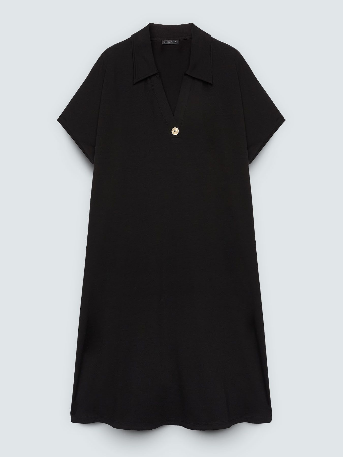 Kleid mit Polokragen und Schmuckknopf image number 0
