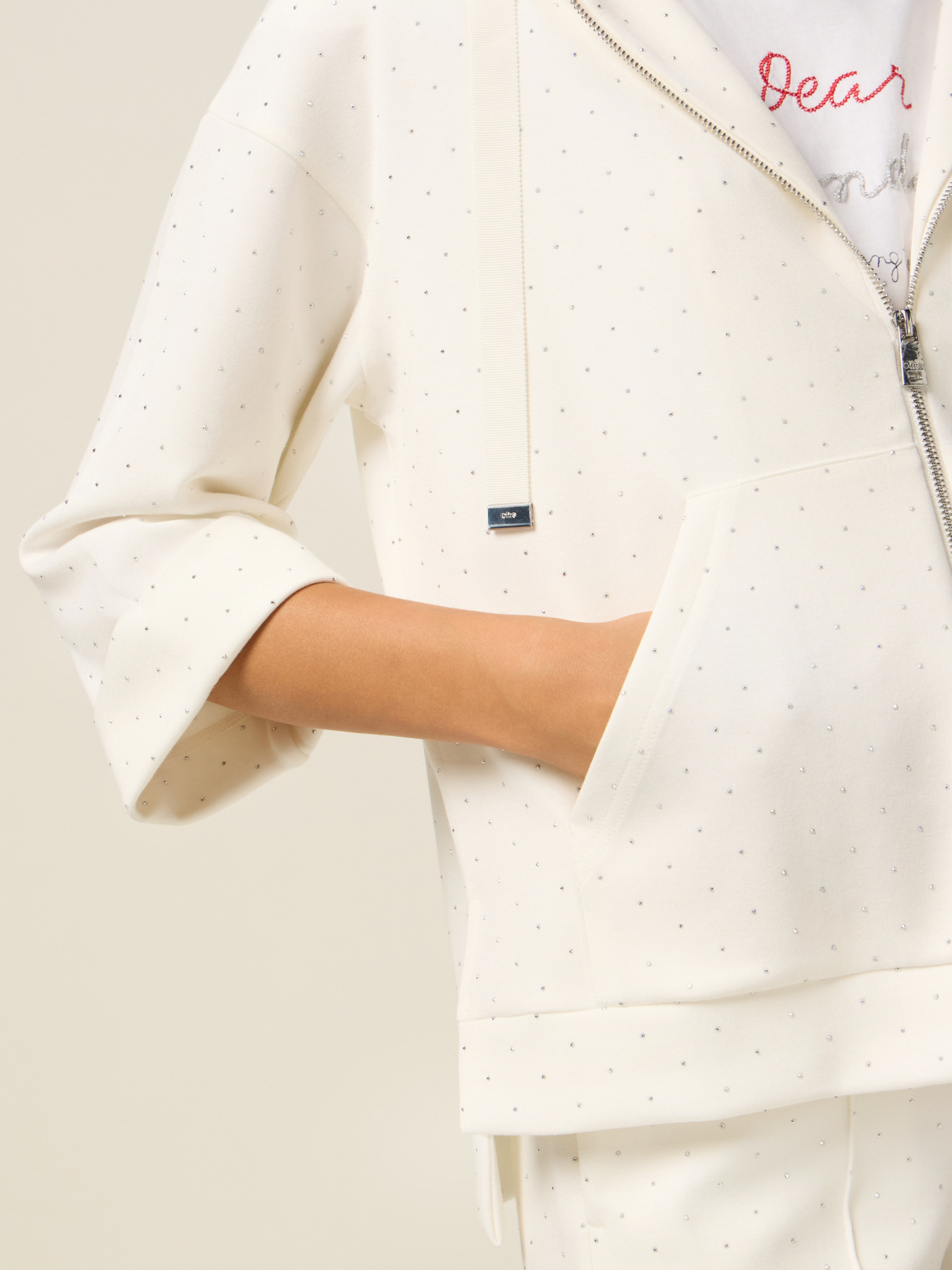 Offene Sweatjacke mit Mikro-Nieten image number 2