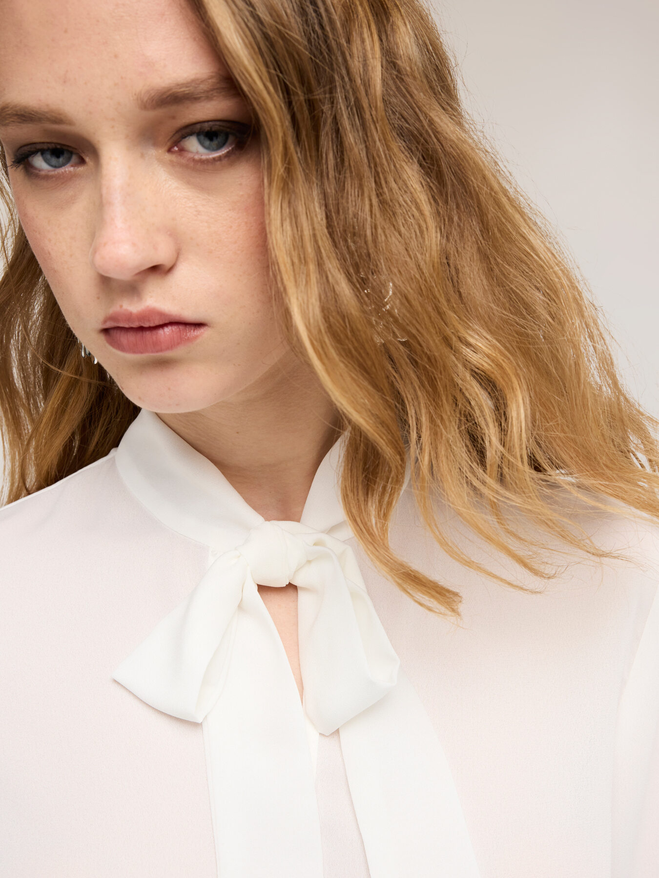 Satin bow blouse image number 3