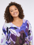 V-neck sweater with all-over floral print image number 3