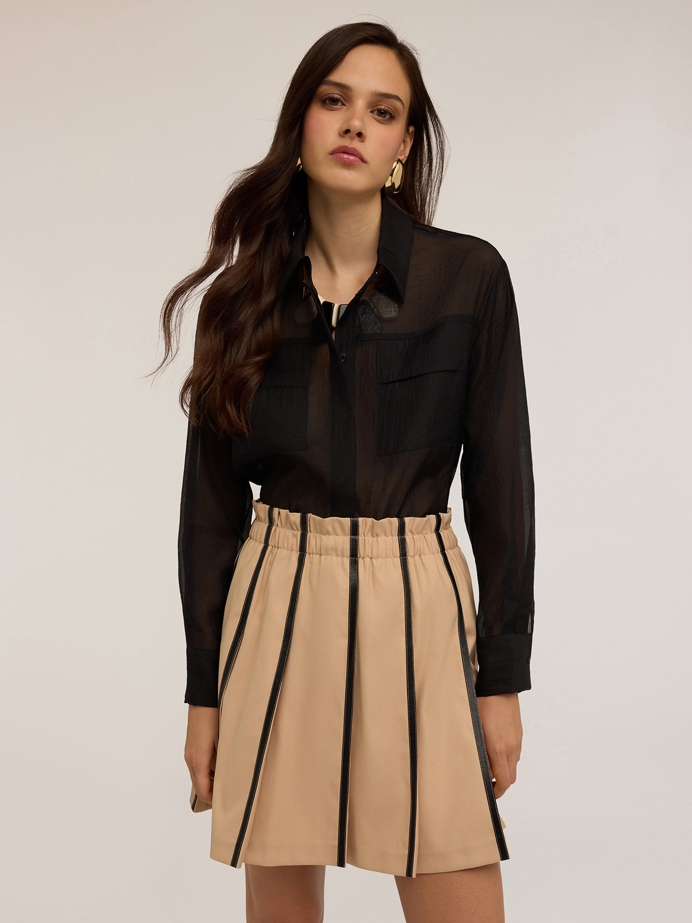 Organza-Bluse mit Taschen image number 0