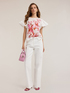 Cotton blouse with floral print image number 2